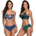 thumbnail image 3 of Women‘s Bikini Swimsuit Floral Print Lace Up Multi Color Two Piece Bathing Suit  Sexy Polyester Quick Drying Comfortable Bikini, 3 of 10