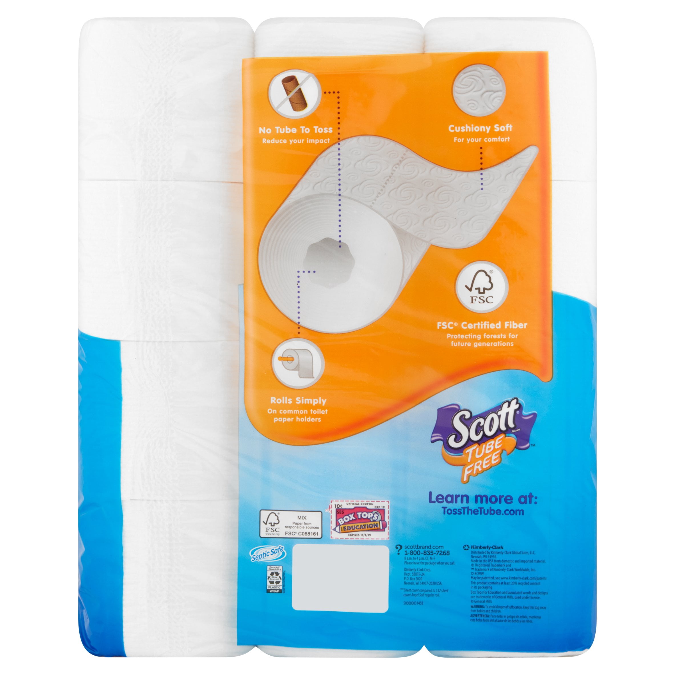 Scott Toilet Paper Tube Free 24 Double Rolls Pack Of 2 48 Rolls Total Walmart Com Walmart Com