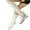 White, variant on LSLJS Fall/Winter Thick High Heels Women's Boots Trapezoid Headed Strap High Barrel Long Boots