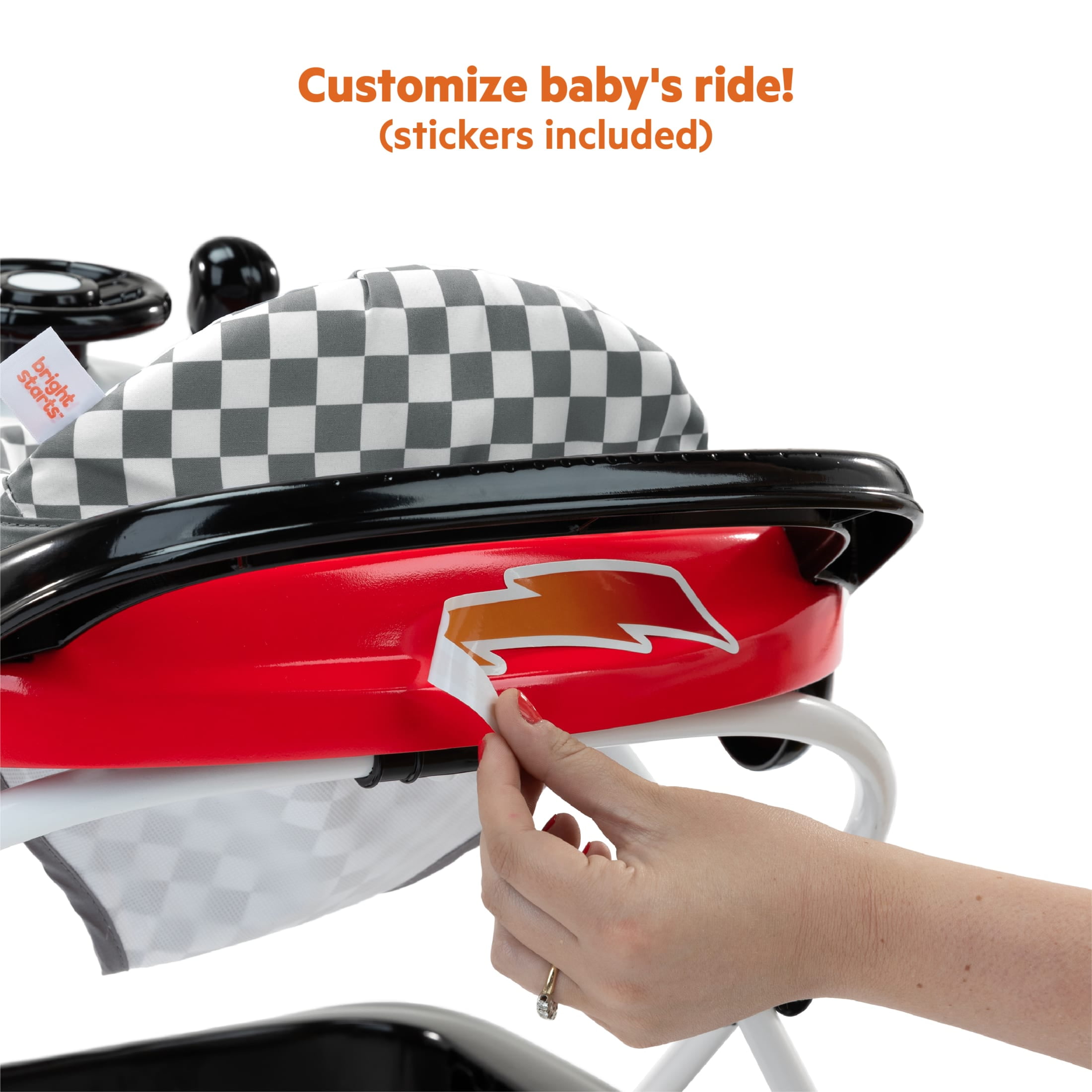 Bright Starts Little Speedster 3-in-1 Car Walker, Red, Infant to Toddler