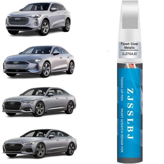 Florett Silver Metallic(LZ7G/L5) Touch Up Paint Compatible with Audi Exact Match 2 in 1 Touch up Pen for Chips and Nicks Repair with 2pcs Disposable Micro Applicators