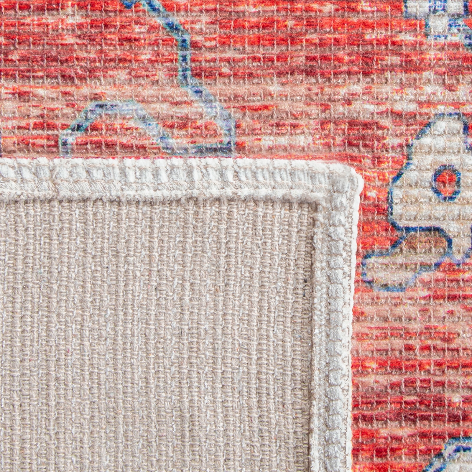 SAFAVIEH Saffron Wallace Distressed Area Rug, Rust/Navy, 4' x 6'