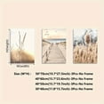 thumbnail image 3 of 3pcs Decorative Painting Modern Beige Bohemian Leaf Grass Reeds Seaside Beach Beach Pier Landscape Reed Hanging Painting Home Room Minimalist Style Decorative Wall Painting Living Room Bedroom Backg, 3 of 4