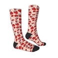 thumbnail image 3 of Daiia Sports Socks Red Strawberry Printed Novelty Crew Socks for Men Women Knee High Socks Cotton Socks Soft & Breathable Support Unisex Socks, 3 of 9