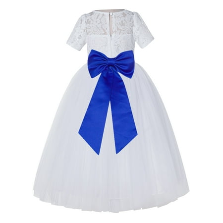 

White Floral Lace Vintage Flower Girl Dresses Special Occasions LG2T