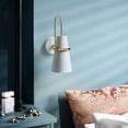 thumbnail image 3 of E27 Sconce Light Modern Nordic Macaron Wall Sconce Interior Industrial Loft Decor Iron Horn Wall Sconce, Pasillo Dormitorio Sala de estar Comedor Hotel (Blanco) Ofspeizc HY-2011, 3 of 5