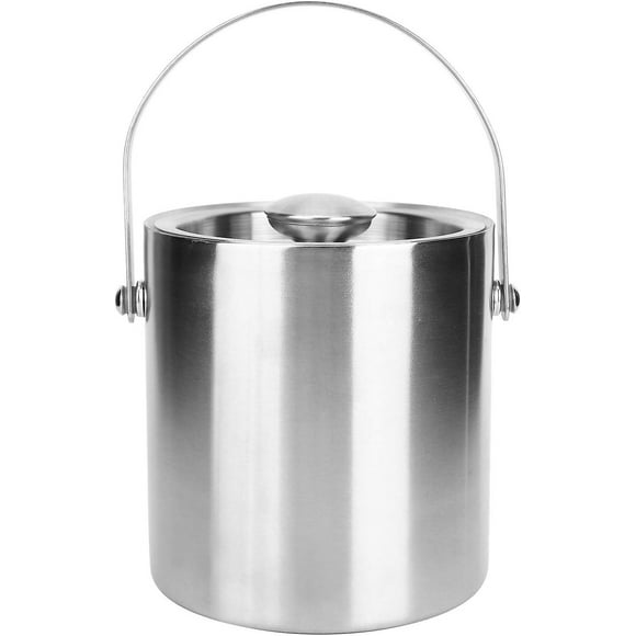 Insulated Ice Bucket, Ice Bucket With Lid 2l Double Wall Insulated Champagne Barrel Keeps Ice Cold Dry