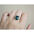 thumbnail image 2 of London Blue Topaz Cocktail Ring, Emerald Cut Ring, Engagement Ring, London Blue Topaz 925 Sterling Silver Lover's Gift Ring Wedding For Him, 2 of 5