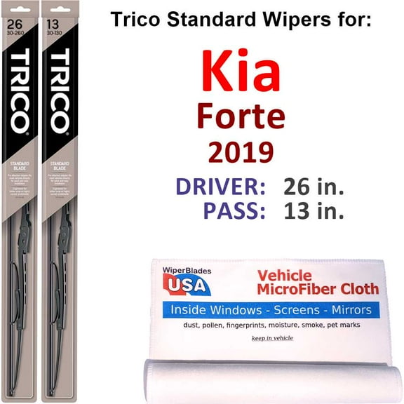 Wiper Blades USA WBWKI2002014000 Trico 30 Series All Season Steel Wiper Blade 26"/13" Size, 2 Pieces