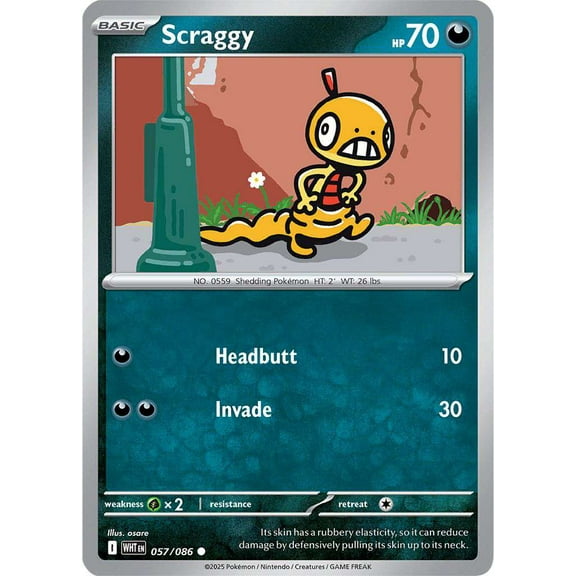 Pokemon White Flare Common Scraggy #57