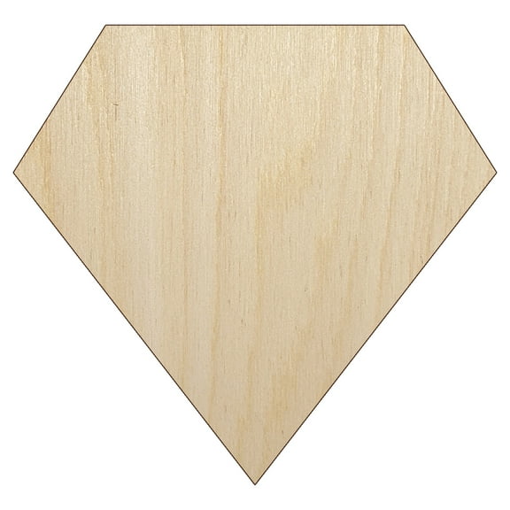 Diamond Engagement Wedding Solid Wood Shape Unfinished Piece Cutout Craft DIY Projects - 4.70 Inch Size - 1/8 Inch Thick