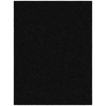 Ottomanson Flokati Non-Slip Rubberback Solid 5x7 Soft Indoor Area Rug, 5' x 7', Black