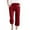 Z02-Red, variant on GEWSEY Capri Pants for Women Casual 2025 Summer Drawstring Elastic Waist Linen Pant Straight Wide Leg Pocket Cropped Trouser White, M