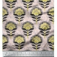 thumbnail image 3 of oneOone Viscose Chiffon Blush Pink Fabric Leaves & Flower Panel Sewing Material Print Fabric By The Yard 42 Inch Wide, 3 of 3