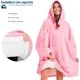 thumbnail image 2 of Sudadera Cobija Bluelander, Manta con Borrega, Unitalla, con Capucha y Mangas, Rosa, 2 of 5