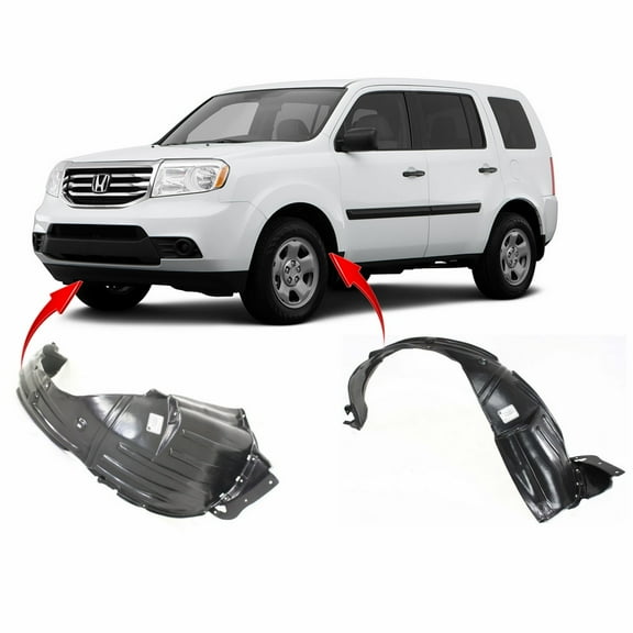 DCP Set of 2 Fender Liners for Honda Pilot 2012-2015 HO1248153 HO1249153