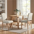 thumbnail image 3 of Topeakmart 2pcs Upholstered Kitchen Dining Chairs with Nailhead Trim, Beige, 3 of 7