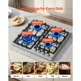 thumbnail image 3 of VEVOR 24 inch Gas Cooktop 4 Burners Gas Stove Top, Max 27000BTU Built-in Stainless Steel Stove Top LPG/NG Convertible Dual Fuel Cooktop Stoves with Thermocouple Protection for Kitchen Apartment Rvs, 3 of 9