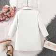 thumbnail image 4 of NEBWOAK Toddler Girls White Wool Blend Winter Mid-Length Overcoat with Notched Lapel & Button Front for School,Size 4-5T, 4 of 10