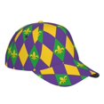 thumbnail image 3 of Balery Mardi Gras Baseball Cap For Women Men,Adjustable Size For Running Workouts And Outdoor Activities All Seasons, 3 of 9