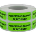 thumbnail image 1 of Labels - Medications Cannot Be Returned Healthcare | 0.5 x 1.5" - 500 Pack, 1 of 2