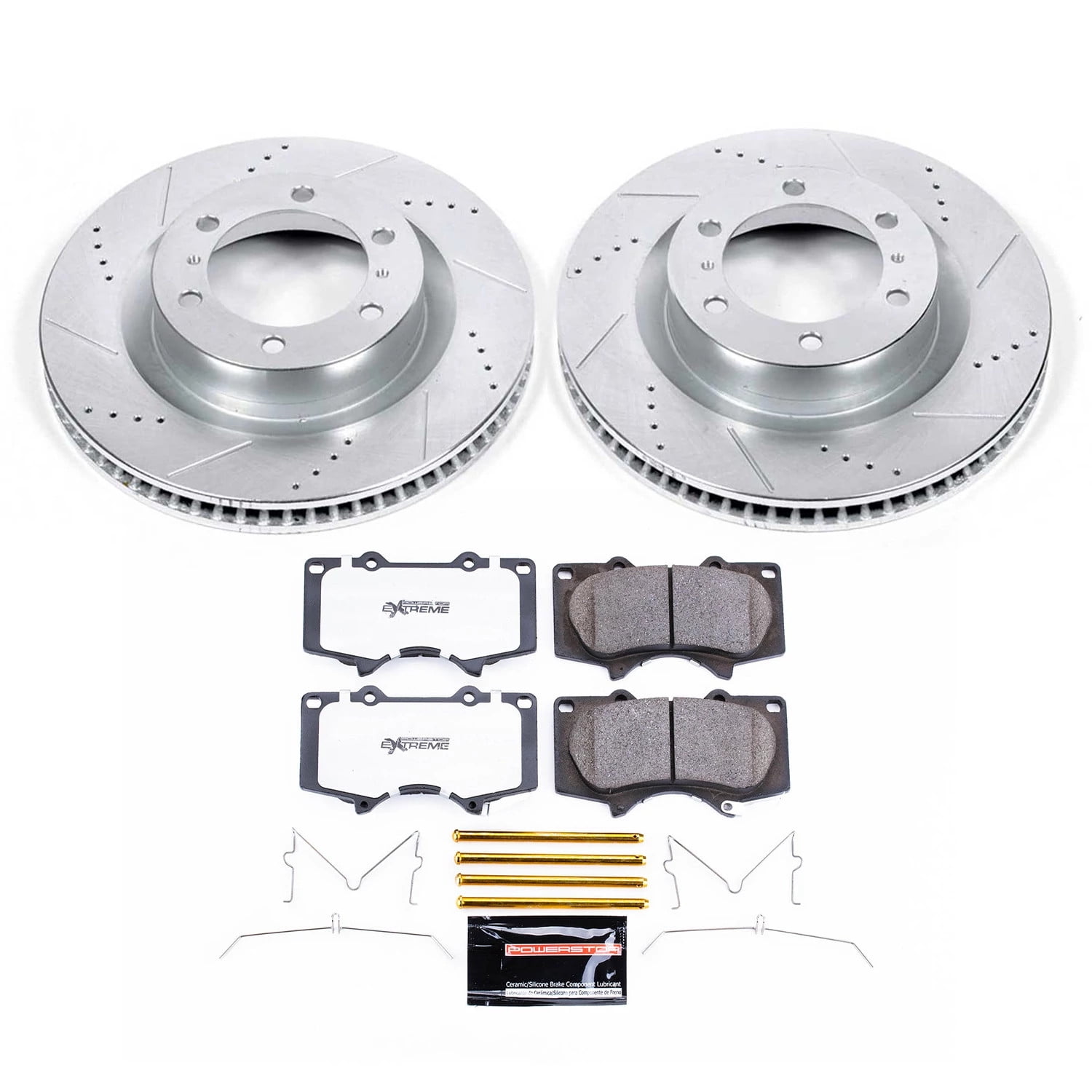PowerStop Front Z36 Truck & Tow Carbon-Fiber Ceramic Brake Pad and Drilled and Slotted Rotor Kit Fits: LEXUS TOYOTA Select Models K5873-36