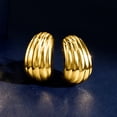 thumbnail image 4 of Ross-Simons Italian 18kt Yellow Gold Grooved Earrings, Women's, Adult, 4 of 7