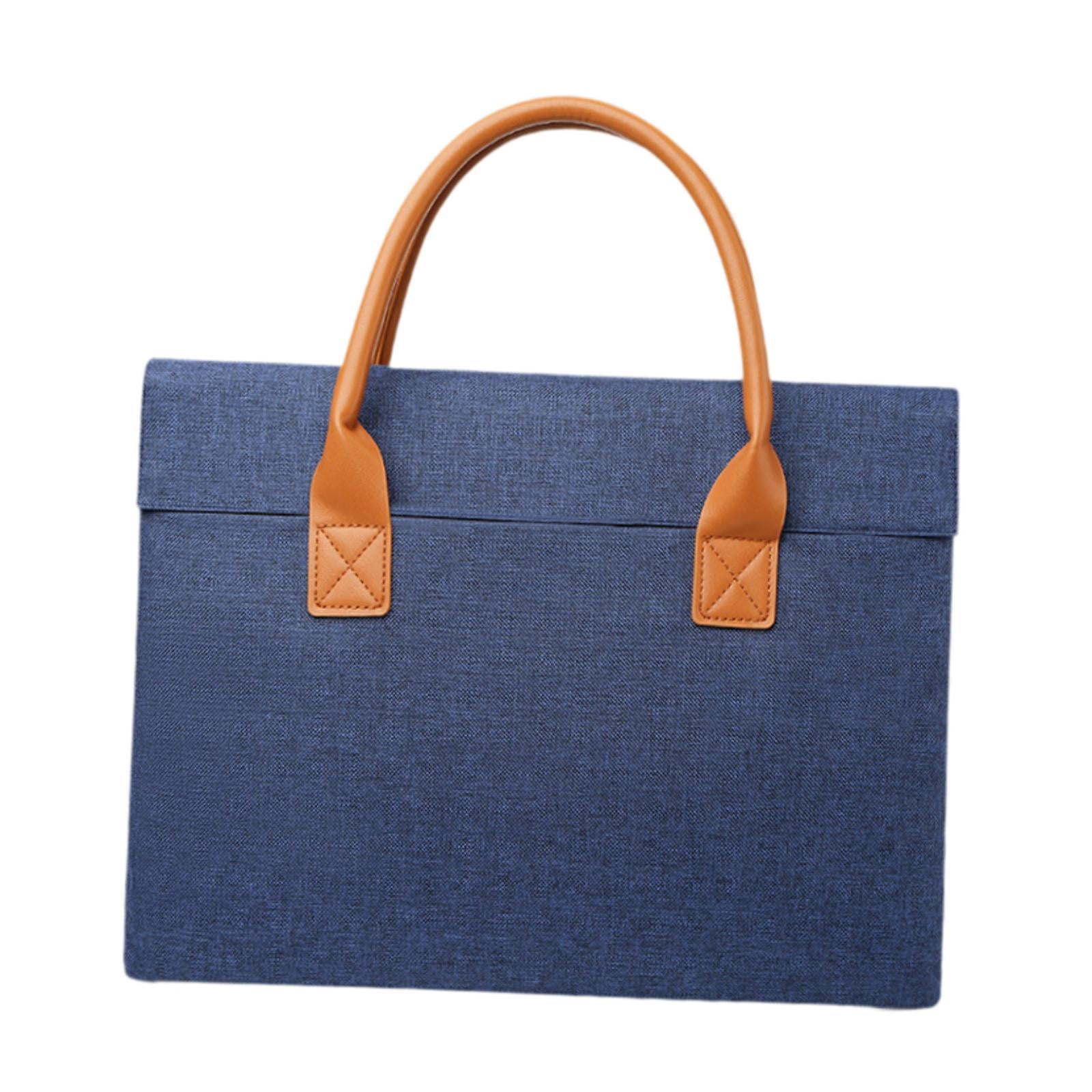 Wxqbjtam Briefcase for Men Women Business Wear Resistant Lightweight Stylish Oxford Cloth 43x31x4 cm Blue