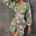 thumbnail image 3 of Moda Mujer Verano Casual Sexy Manga larga Impresión Cuello en V Monos Fridja fhjkhfk460653, 3 of 6
