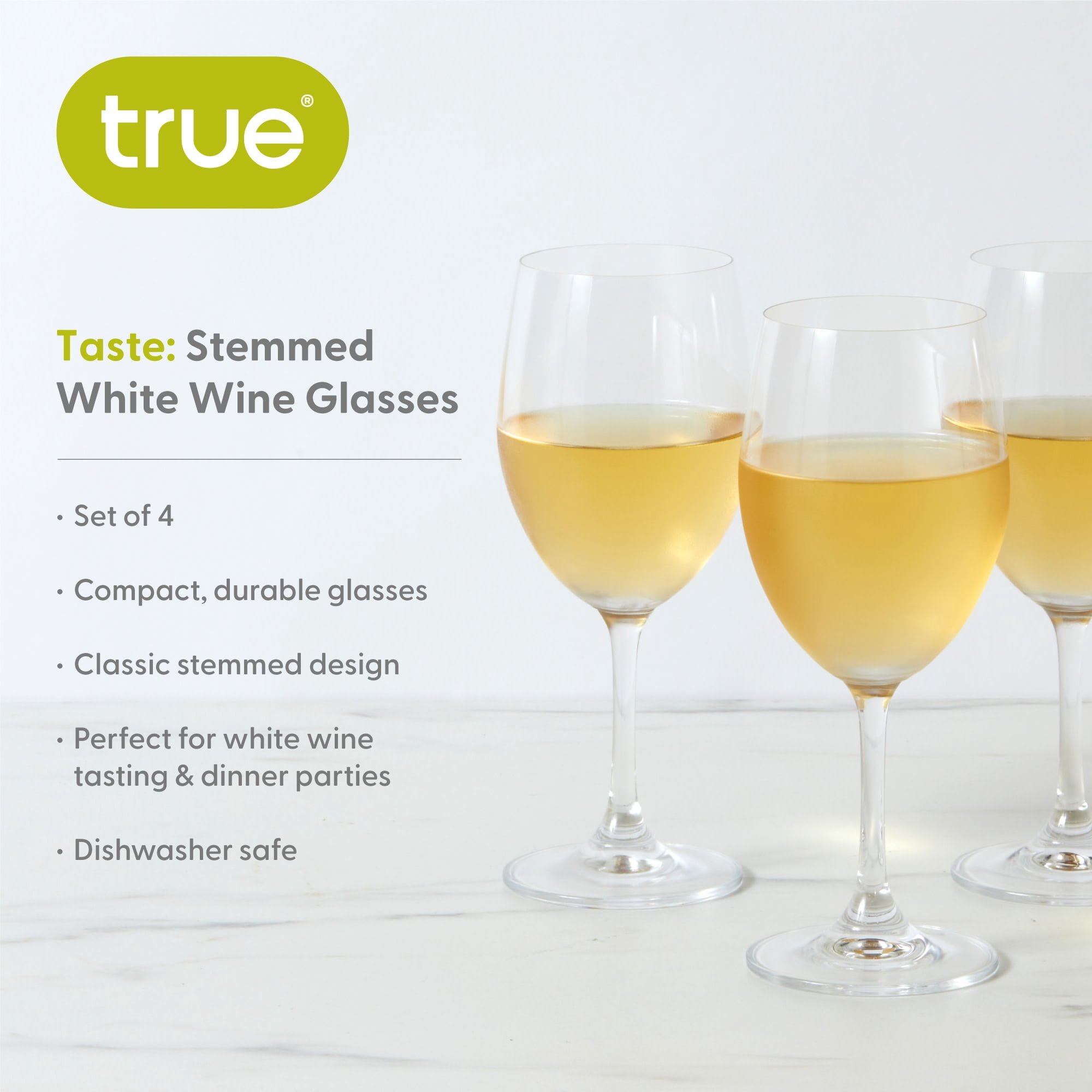 True Red and White Wine Glasses for Party, Wedding Gifts, 14 oz, Set of 4