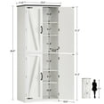 thumbnail image 6 of TEENFON 67" Kitchen Pantry Cabinet with 4 Doors, Farmhouse Pantry Cabinet with Adjustable Shelves, Storage Cabinet for Kitchen, Bathroom, White, 6 of 7