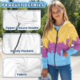 thumbnail image 6 of Uourmeti Bling Ice Cream Boys Sporty Hoodie Zip Up Long Sleeve with Pockets Lightweight Athletic Top for Kids Youth Size 10-12, 6 of 7