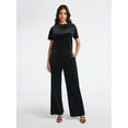 thumbnail image 2 of Sofia by Sofia Vergara Women's and Women's Plus Size Velvet Wide Leg Pants, 32" Inseam, Sizes XS-4X, 2 of 5