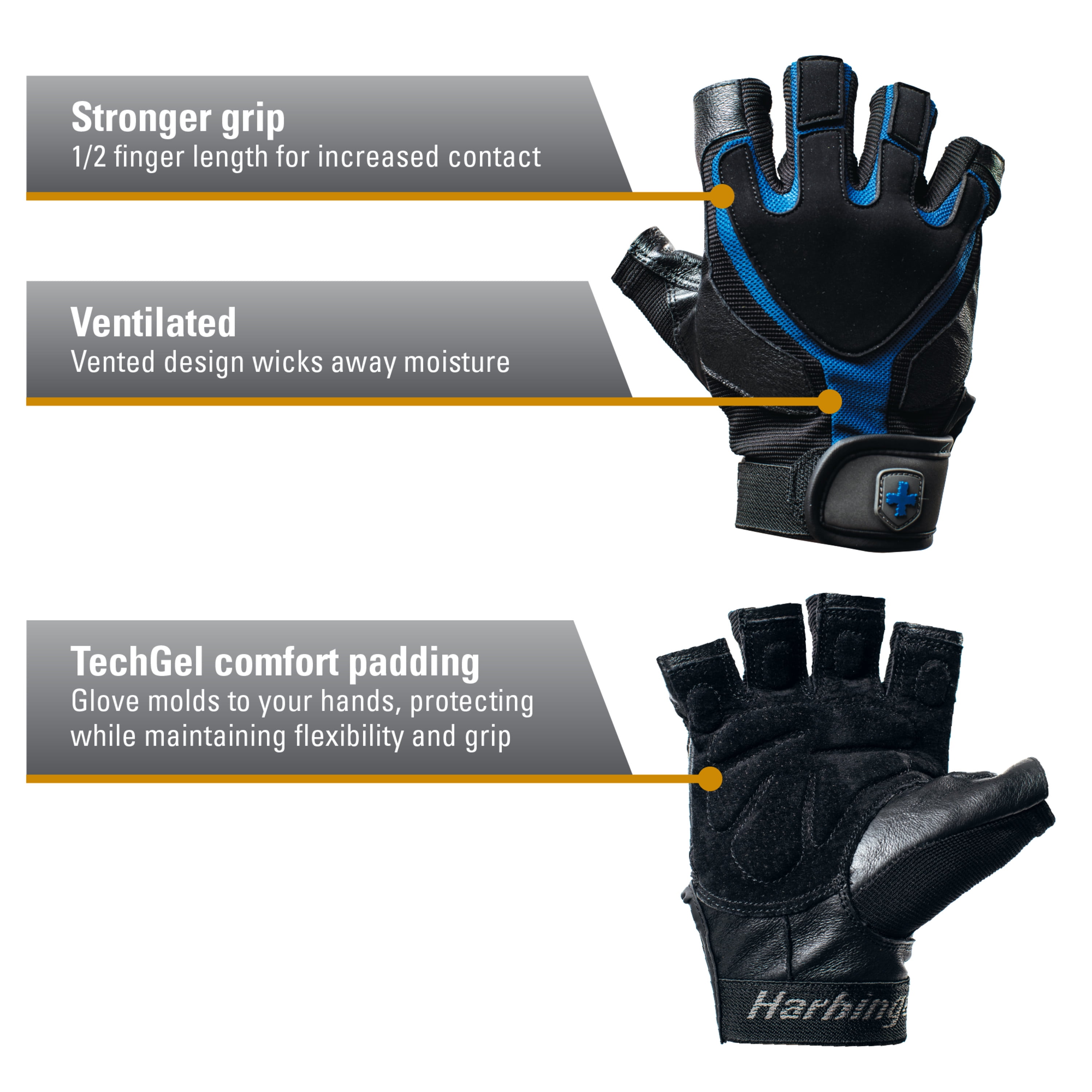 Harbinger Polsbandhandschoenen - Trainingsgrip Voor Zwaar Tillen - Met Geïntegreerde Polsondersteuning