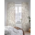 thumbnail image 3 of Sheer Curtains 84 Inches Long 2 Panels Set for Living Room, Beige Boho Semi Sheer Curtains for Windows, Middle Century Ethnic Vintage Abstract Voile Window Treatments Rod Pocket Curtain, 3 of 7