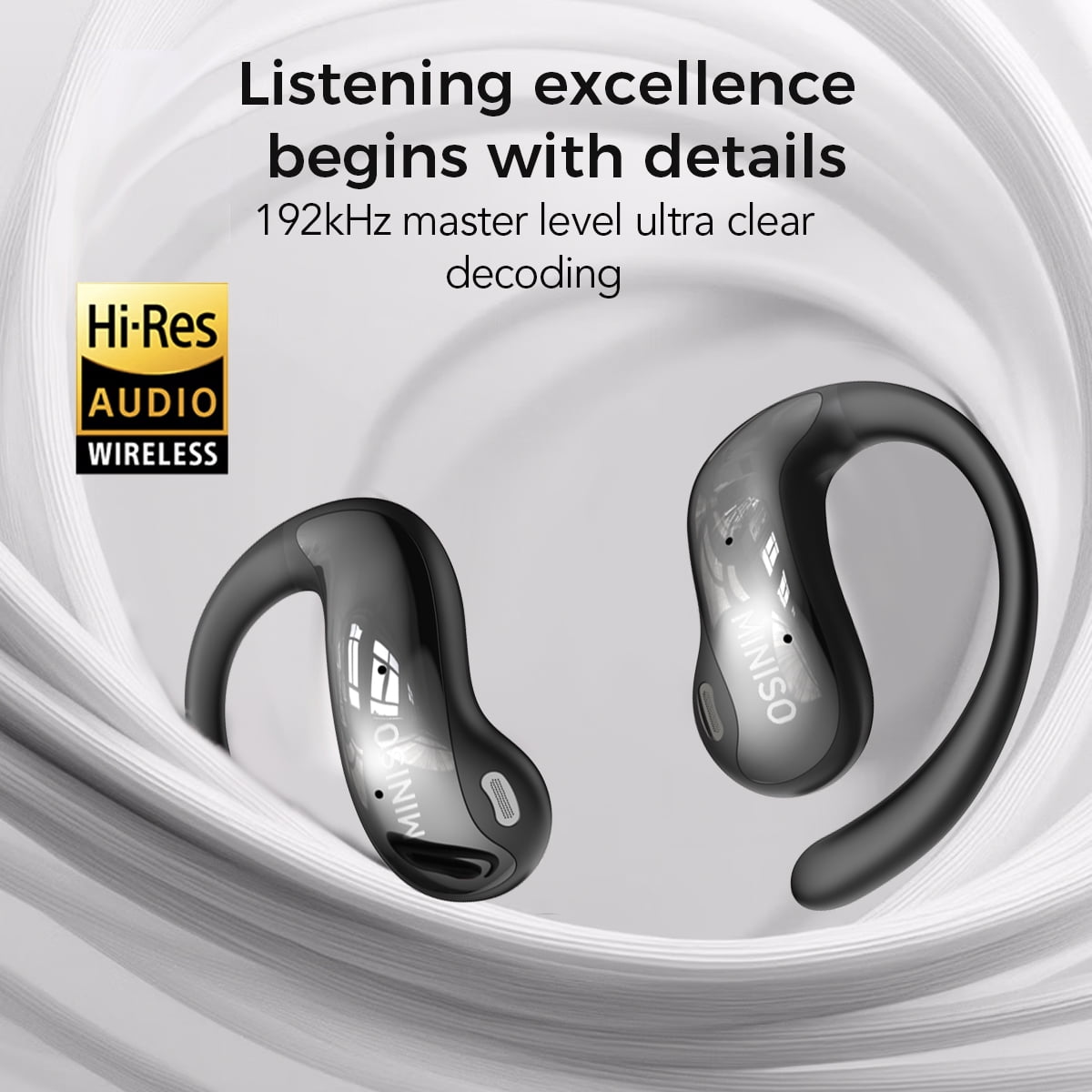 MINISO MS188 Earbuds Wireless Bluetooth 5.4 Earpphones AI Translation Earbuds Real Time Supports 135 languages with LCD Touch Screen