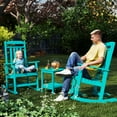 thumbnail image 4 of FODINGHILL Outdoor Rocking Chair Set of 2,HDPE All Weather Patio Rocking Chair for Porch Garden Deck,Aqua, 4 of 9