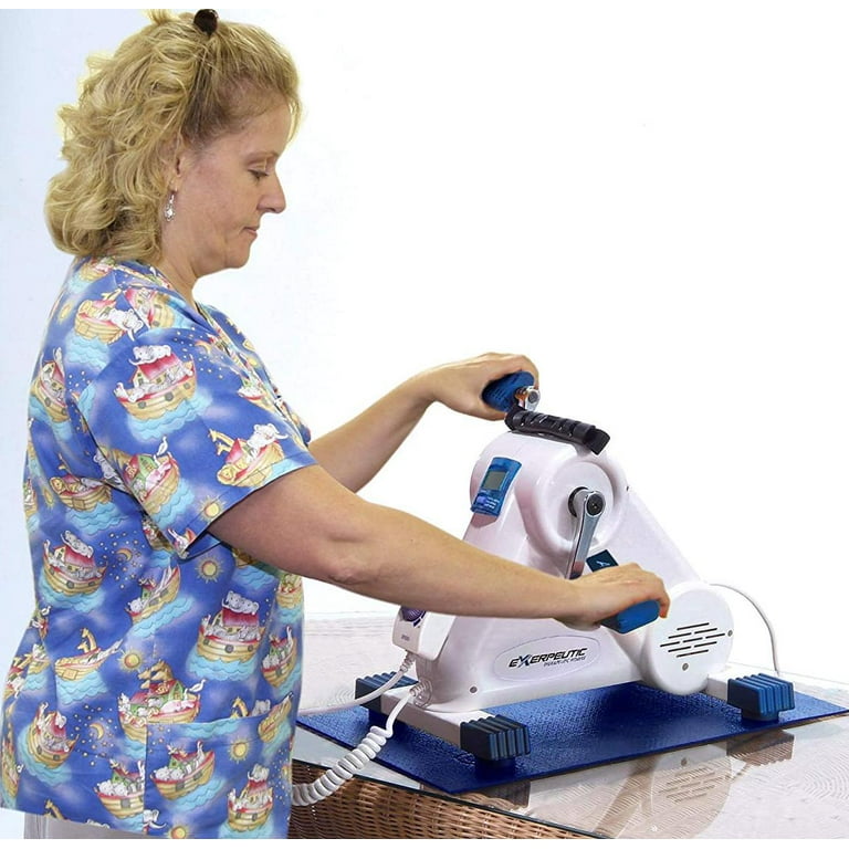 Exerpeutic motorized leg and arm pedal exerciser mini exercise bike with bonus mat hotsell