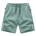 thumbnail image 4 of COMVALUE Men's Athletic Running Shorts Gym Workout 7"/9"/5" Quick Dry Lightweight Sports Basketball Tennis 3 Zipper Pockets Mint Green for Size S, 4 of 5