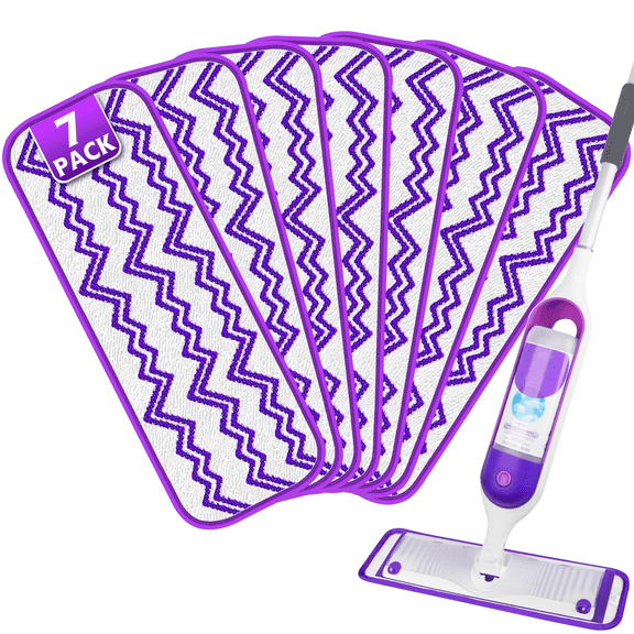 ILAVCLEAN 7 Pack Reusable Mop Pads for SwifferPower Mop Pads Refills Replacement, Power Mop Pads Refills for Multi-Surface Floor Cleaning