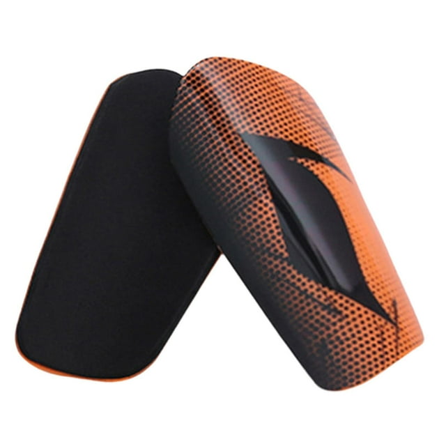 Lipstore 2 Pieces Shin Guards Soccer Equipment Accessories Comfortable Compact Soccer Leg Orange
