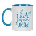 thumbnail image 4 of Inkdotpot Create Your Own World11 OzCeramic CoffeeMugs Inspirational Quotes Gift For Co-Worker Boss -Blue, 4 of 6