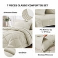thumbnail image 6 of Flymme Full Size Comforter Sets 7 Pieces Bed in a Bag Khaki Bed Set Soft Microfiber Complete Bedding Sets with Stitch Quilted Comforter, Flat Sheet, Fitted Sheet, Pillowcases, 6 of 9