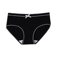 thumbnail image 2 of Babcutegg Girls Solid Color Ribbed Underwear with Bowknot Detail – Breathable Cotton Triangle Briefs for Everyday Wear and School Use Black Size 13-16 Years, 2 of 5