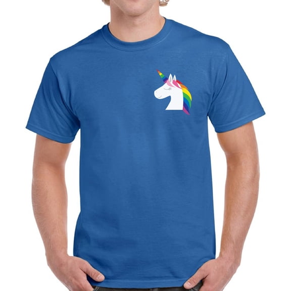 Autism Unicorn Men T-Shirt Graphic Tee Pocket Print Autism Awareness