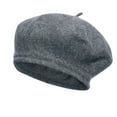 thumbnail image 2 of Boinas de pintor de color liso para mujer y para invierno, gorro cálido para mujer, 2 of 2