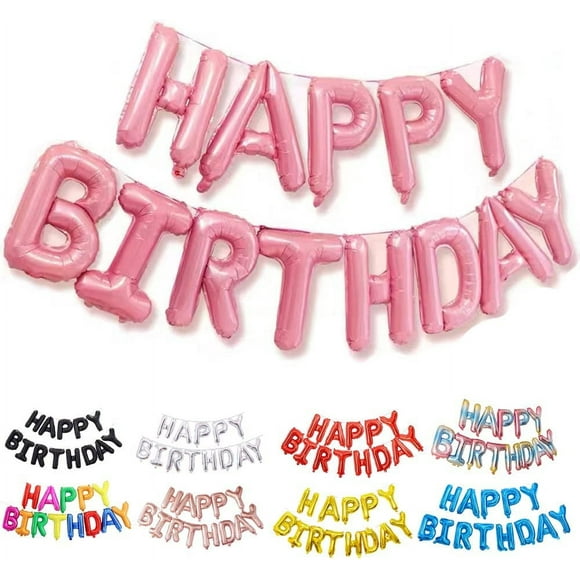 Happy Birthday Balloon Pink Banner / Pink Happy Birthday Banner / Pink Happy Bir