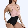 thumbnail image 3 of DGHM Bike Short Set New Solid Color Mesh Splicing Piece Swimsuit Sexy and Fashionable and Backless Swimsuit Pink L, 3 of 3