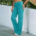 thumbnail image 5 of Business Casual Pants for Women, Audhol Pants for Women Wide Leg Flare Pants for Women Double Button Mid Waist Pants Trendy Fashion Casual Pants Casual Pants Women Sky Blue L, 5 of 6