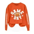 thumbnail image 4 of Holzkary Women's Football Game Day Sweatshirt Football Sweatshirts Cute Baseball Graphic Print Crewneck Graphic Print Oversized Crewneck Sweatshirts Long Sleeve Pullover for Gameday Hoodies Orange Xl, 4 of 4